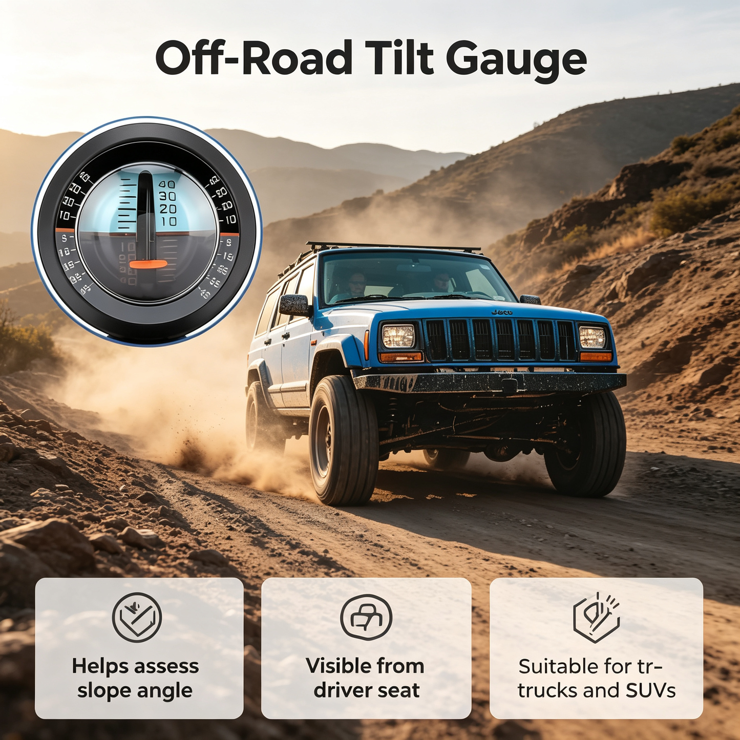 Car Inclinometer Tilt Gauge