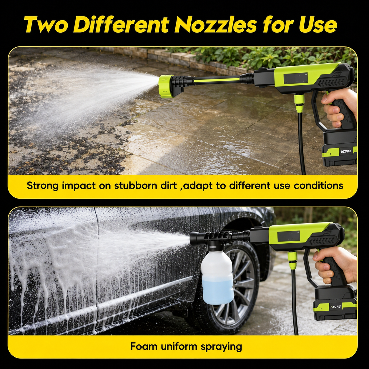 21V Cordless Power Washer + FREE Leaf Blower – 6-in-1 Clean & Dry Kit