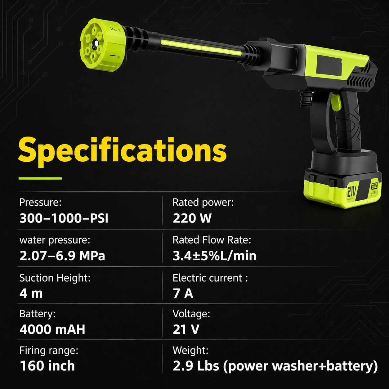 21V Cordless Power Washer + FREE Leaf Blower – 6-in-1 Clean & Dry Kit