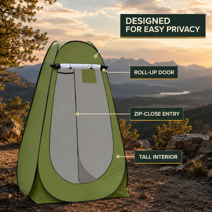 Portable Pop-Up Privacy Tent, 120 × 120 × 185 cm Outdoor Changing &amp; Shower Shelter